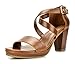 TOETOS Diane New Women's Open Toes Mid Chunky Heels Platform Dress Sandals