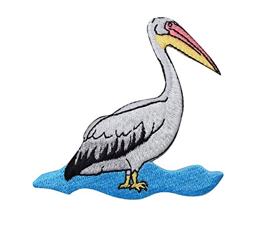 Pelican - in Water/Ocean - Birds - Iron on Applique/Embroidered Patch
