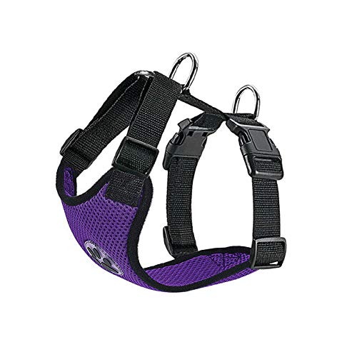 SlowTon Dog Car Vest Harness Multifunction Adjustable Double-Ring Breathable Mesh Fabric Harness for Cat Puppy Road Trip Daily Walks