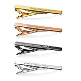 Customized Tie Clips Set Men Wedding Groom 18K