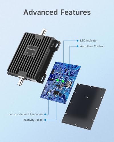 Cell Phone Signal Booster for Car, SUV and Truck | Boosts 5G 4G LTE Data & Volte for Verizon AT&T on Band 12/13/17 | Omni-Directional Roof Antenna Easy Installation | FCC Approved