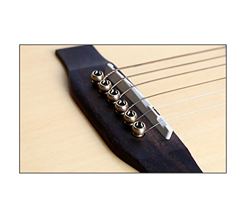 Timiy Guitar String Bridge Pins Brass Crystal Head Decoration for Acoustic Guitar 6Pcs (Black Crystal Pins) - Thumbnail 2
