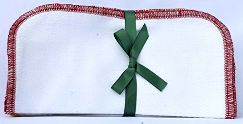 2 Ply Baby Wipes or Napkins. Earthtones - Double Thick White Birdseye Cotton Little Wipes 8x8 inches Set of 20