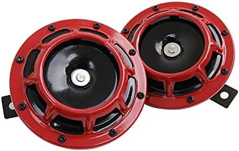 Mp 12v車専用スーパーホーンホーン クラクション 赤色 後付け カスタムホーン ドレスアップ 低音 高音 ホーン 車 バイク Amazon