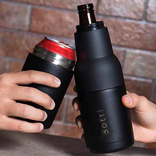 Bottl Beer bottle Insulator Can Cooler - Metal Vacuum Insulated Double Walled Stainless Steel Beer Bottle and Can Holder With Bottle Opener - Eco Friendly and BPA Free