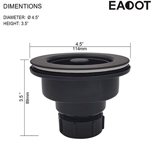 EADOT 31/2 Inch Black Kitchen Sink Drain Assembly with Basket Strainer