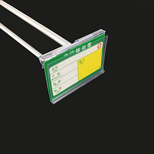 60 PCS Clear Plastic Label Holder Wire Shelf Retail Price Tag Label Card Merchandise Sign Display Holder IRCHLYN (6cm x 4.2cm)
