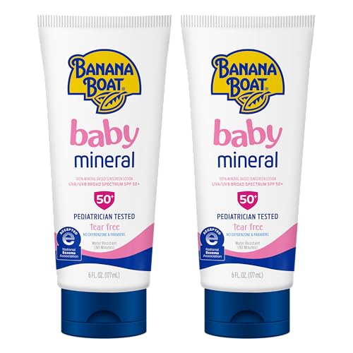 Banana Boat Mineral Baby Sunscreen Lotion SPF 50, 6 oz (2 Pack)