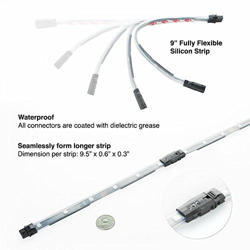 8pc 36" + 8pc 10" Strips Boat Marine Interior Accent Lighting XKchrome App Control Interior LED Accent Light Kit for Yacht Pontoon Mastercraft Malibu Supra Tracker Yamaha Supra Bayliner