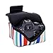 USA GEAR DSLR Camera Sleeve with Neoprene Protection, Holster Belt Loop and Accessory Storage - Compatible with Canon EOS Rebel T7, 850D, 250D, SL3, R7, Nikon D3500, D5600, and More (Striped)