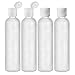 MoYo Natural Labs 8 oz Travel Bottles, Empty Travel Containers with Flip Caps, BPA Free HDPE Plastic Squeezable Toiletry/Cosmetic Bottles (4 pack, Translucent White)