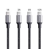 Type C Cable, AXELECT 4PACK(10ft 6ft 3ft 1ft) Nylon Braided USB C to USB A Charging Sync Cable for Samsung Galaxy S8/S8 Plus, LG/G5/G6, HTC 10 and More USB Type C Devices