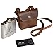 Hide & Drink, Liquor Flask Holder with Adjustable Strap (Bottle not Included) Travel Accessory, Full Grain Leather, Handmade, Bourbon Brown