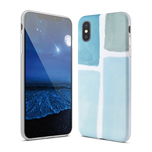 Phone Case Compatible iPhone X/XS,Besvia Shock Absorption Matte TPU Soft Silicone Cover Minimalist Color Block Phone Case Compatible iPhone X/XS