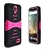 Phone Case for ZTE Sonata-3 (Cricket Wireless) / Avid-828 (Consumer Cellular) / Avid-Plus 4g LTE ( MetroPCS ) / ZTE-Prestige N9132 / ZTE Maven-2 Gophone Heavy Duty Armo Cover Pink Stand