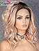 K'ryssma Bob Lace Front Wig Ombre 2 Tone Dark Roots to Light Orange Synthetic Wig Middle Part Wavy Short Wig Heat Resistant
