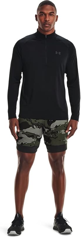 Ua Tech 2.0 1/2 Zip Maglia A Manica Lunga, Nero, L Uomo