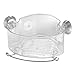 iDesign Forma Power Lock, Suction Bathroom Shower Caddy Corner Basket for Shampoo, Conditioner, Soap - Clear