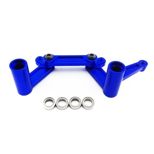 Atomik RC Traxxas Slash 2WD 1:10 Aluminum Alloy Steering Bellcrank Set Hop Up Upgrade, Blue Replaces Traxxas Part 3743