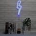 Neon Night Light Blue Lightning Bolt Battery and USB Powered Wall Art LED Decorative Lights for Living Room Man' Cave Games' room Party Decoration(NELNBB)