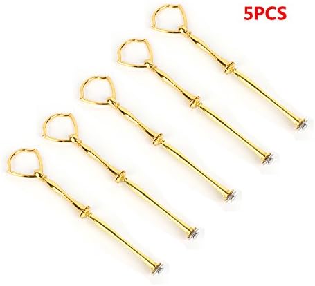 Saflyse 2 Tier Golden Cake Stand Holder Metal Shield Plate Handle Fitting 5 Sets - Pack of 5