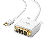 UGREEN USB C to DVI Cable Type C to DVI D 24+1 Video Adapter 1080P Thunderbolt 3 Compatible for Apple MacBook Pro Air 2017 iPad Pro 2018, Samsung S10 S9 S8 Plus Note 9 8, LG G5, ZenBook 3(3FT, White)