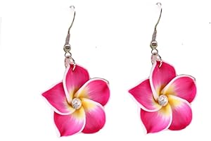 YOCOYEE Hawaiian Plumeria Rubra Dangle Earrings Bohemia Tropical Flower Dangle Earrings Luau Beach Party Accessories for Women Jewelry