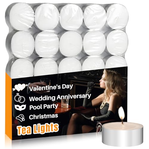 MAQIHAN White Tea Lights Candles - Unscented Tealights, Mini Votive Candles