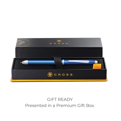 Cross Tech3+ Refillable Tech3+ Presented in a Premium Gift Box - Medium Point, Black Ink, Blue