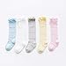 Baby Girls Boys Knee High Socks Toddler Eyelet Lace Socks 5 Pairs (S (0-12 Months))