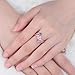 CiNily Rose Gold Plated Created Pink Fire Opal Pink Topaz Zircon Rings for Women Gemstone Ring Size 8
