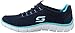 Skechers Sport Women's Rock Around Fashion Sneaker,Navy/Aqua,8 M US