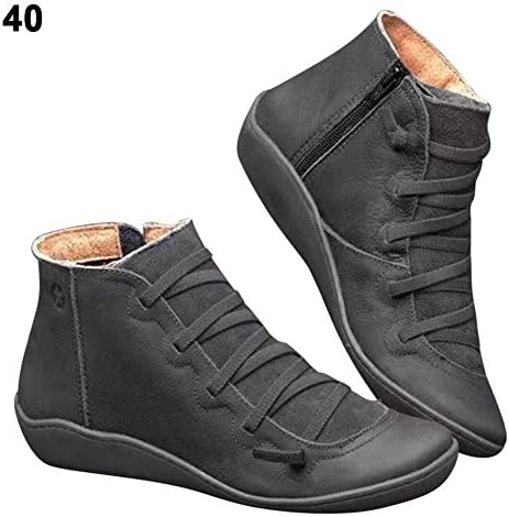 IMSHI Arch Support Boots for Women, Comfortable Ladies Heel 3.5cm Booties, Autumn Winter Casual Ladies Shoes Boots with Zip, Gifts for Girlfriends and Mother