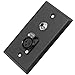 Seismic Audio SA-PLATE11 Black Stainless Steel Wall Plate with One 1/4-Inch TS Mono Jack and XLR Female Connector