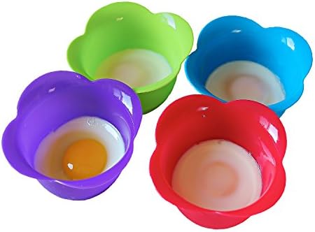 Silicone Egg Poacher Cups Compatible for Instant Pot or Stovetop Egg Cooking - Fits Instant Pot 3,5,6,8 qt Pressure Cooker Accessories- Set of 4 Egg Poaching Cups with Instructions - BPA Free