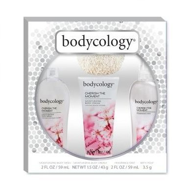Bodycology cherish the moment gift set with pouf