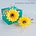 Jakawin Bride Wedding Sunflower Hair Pins Bridal Hair Accessories Hair Piece for Women and Girls 2 PCS HP050