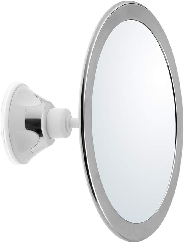 173mm 360 Degree Rotating Round Fogless Shaving Mirror Bathroom Shower Mirror with Locking Suction Anti-Fog Decorative Mirror -