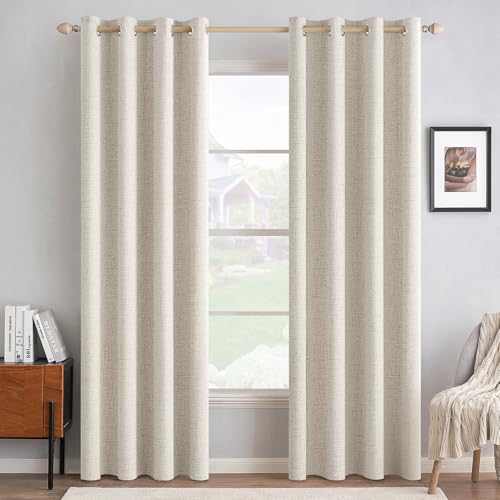 MIULEE 100% Blackout Linen Curtains