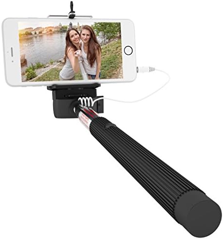 Wired Selfie Stick for iPhone 6, 6 plus, 5 5s 5c, Galaxy s6 edge s5 s4, Android Smartphone - Extendable Cable (Monopod) w/ Universal Cell Phone Mount - No Bluetooth &amp; Battery Free