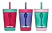 Contigo Kids Spill Proof Tumbler w/Straw & Soft Grip Bottom Pad - BPA Free, Durable Tritan, Spill-Proof Valve -Great for Children, Travel, School - Cherry Blossom, Westeria, Persian Green-14oz, 3 Pack