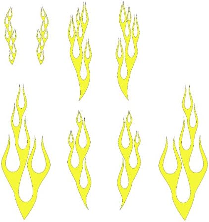 Wild Dingos LLC Flame Kit Style 1 Golf Cart ATV Large Vinyl Decal Sticker Yellow