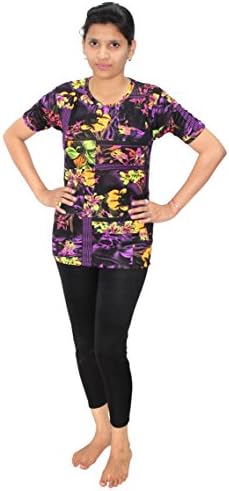 Goodluck Swimming Costume for Womens, Swimwear Lycra T-Shirt With Short Pant