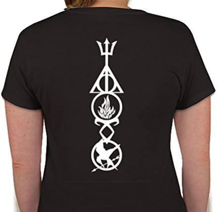 Book Fandom Back Tattoo Womens T-Shirt (Small, Black)