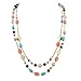 Bocar Long Necklaces for Women Trendy, Boho Layered Crystal Beaded Collar Necklaces for Women, Fashion Statement Necklaces Jewelry (NK-10084-Coral)