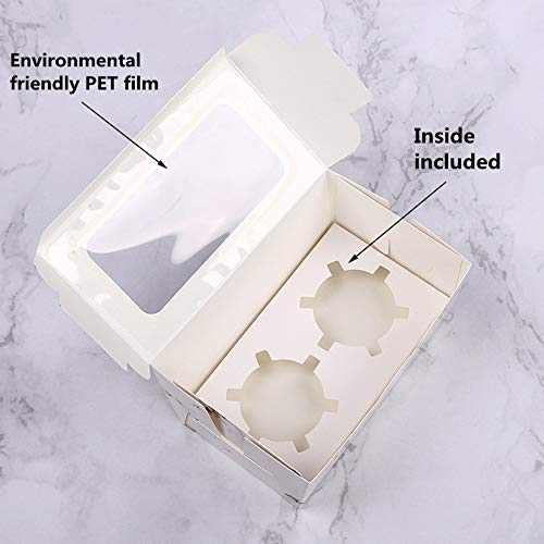 30 Pack Marble Cookie Boxes With Window - Standard 6.3" x 3.54" x 2.95" - Marble Bulk Pastry Boxes - Multipurpose Bakery Boxes With Window - Cake boxes, Muffin boxes, Wedding Party Favor Boxes Bulk And Treat Boxes Party Favors
