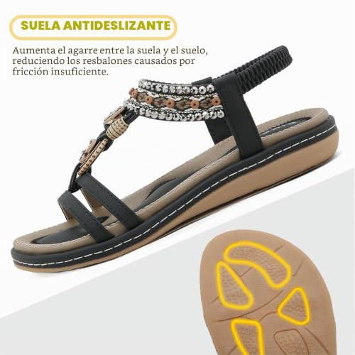 ZDQ Sandals Women Summer Flat Comfortable Bohemian Casual Sandal