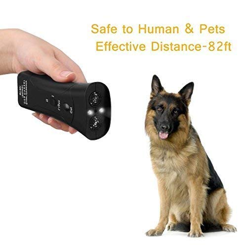 Humutan Handheld Dog Repeller, Dual Channel Electronic Animal Repeller, Handy Ultrasonic Dog Training Pet Bark Stopper for Outdoor Camping Garden