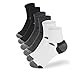 Ankle Socks, Men's Athletic Socks, White, Gray, Black, 9-11, 3 Pack (Shoe Size 7-13)