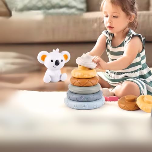 Brinquedo de Empilhar Torre de Empilhar Interativa Coala Brinquedo de Empilhar Monta Monta Kidino